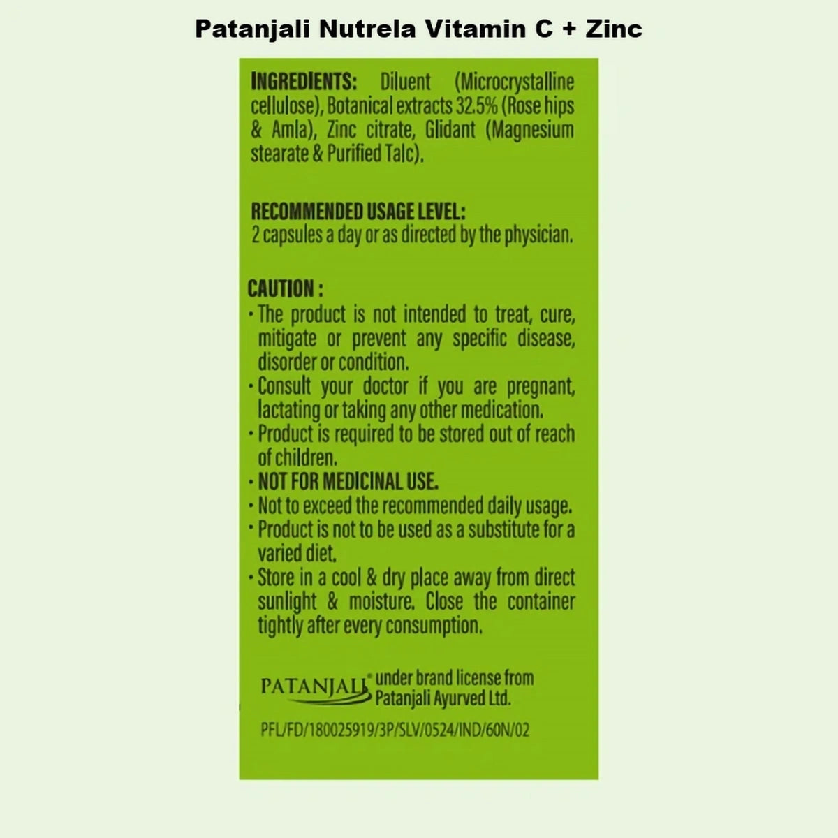 Patanjali Nutrela Vitamin C & Zinc + B Complex (60N + 30N)