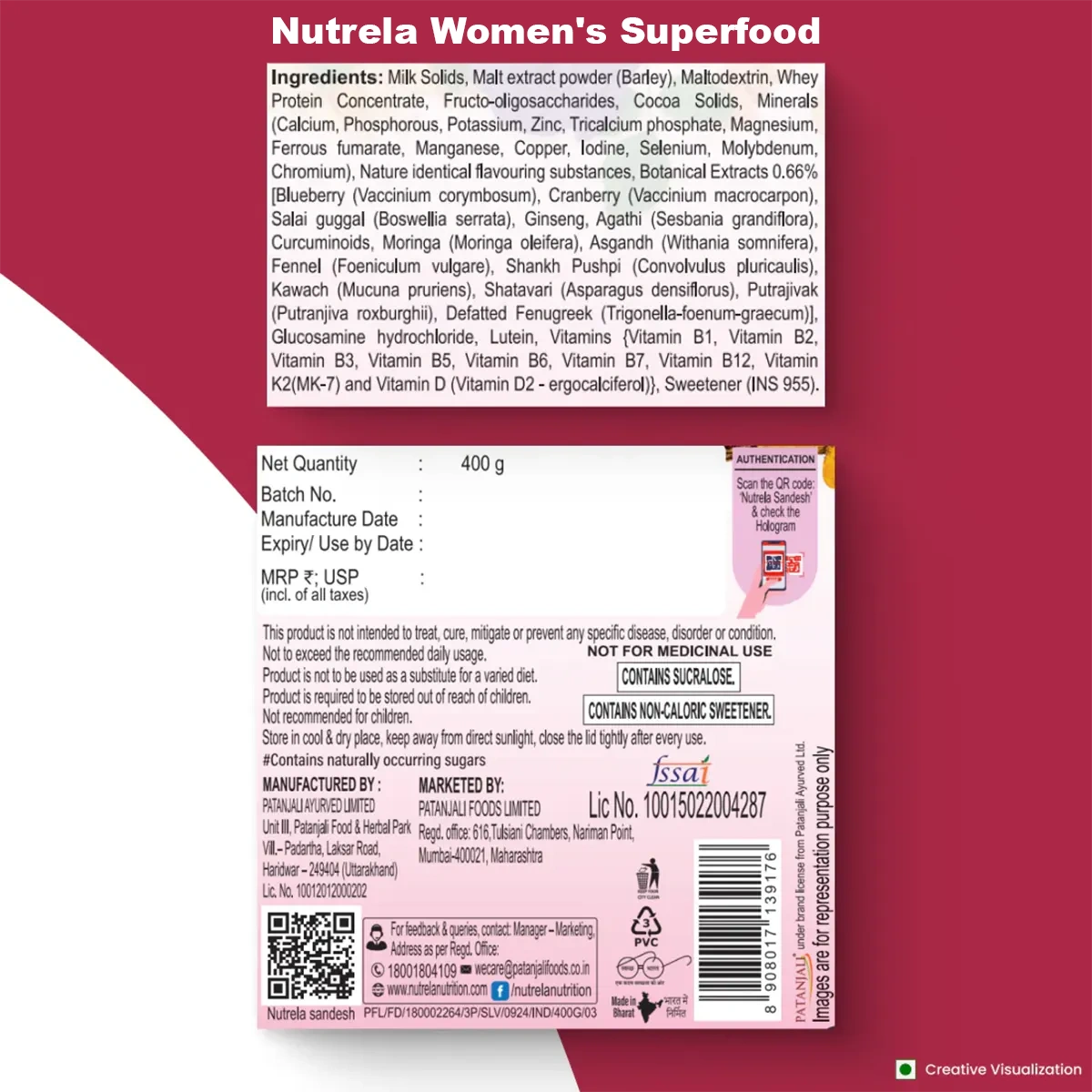 Patanjali Nutrela Women’s Superfood (400 g) + Kid’s Superfood (150 g)