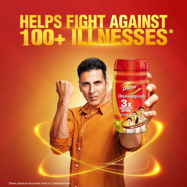 Dabur Chyawanprash | 3X Immunity Action | Builds Strength, Stamina & Overall Health 500g