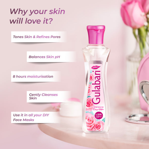 Dabur Gulabari Premium Rose Water 120ml (Pack Of 4)