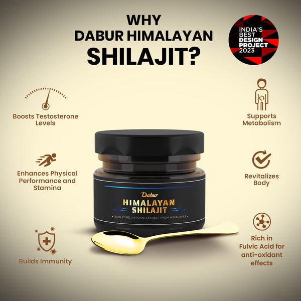 Dabur Himalayan Shilajit Resin | Boosts Muscle Growth & Stamina | Grade A shilajit