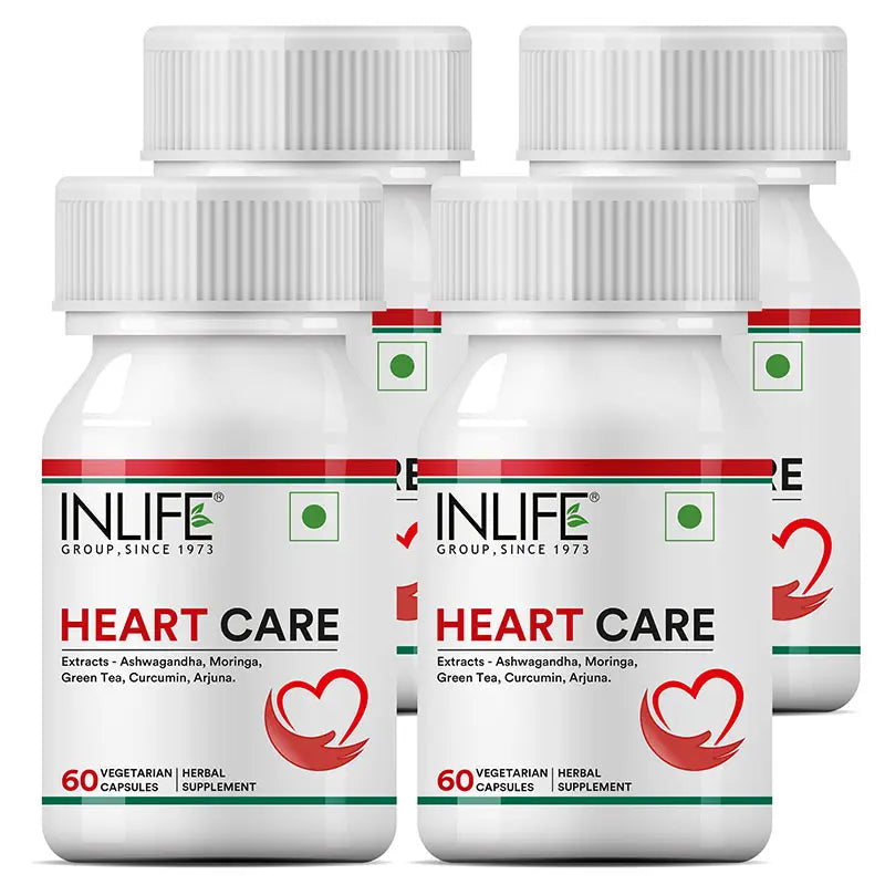 Inlife Heart Care Supplement | 500mg | Veg. Capsules - 8