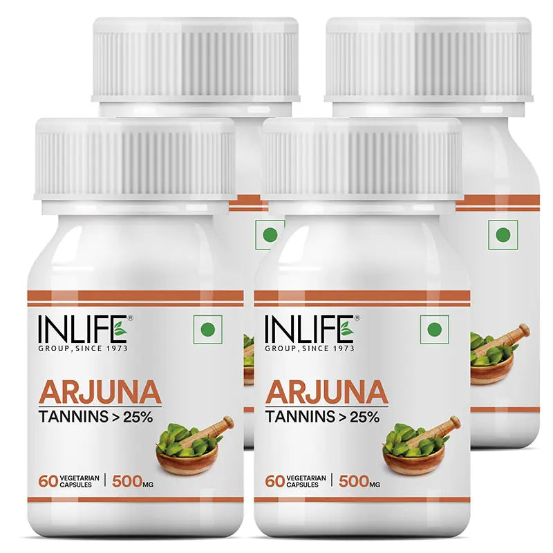 Inlife Arjuna Extract Supplement|500mg| Veg. Capsules - 8
