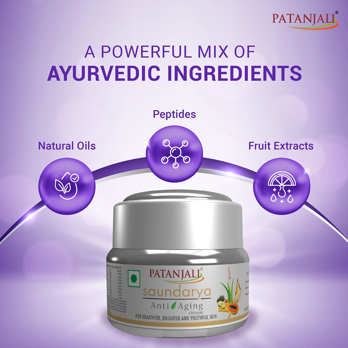 Patanjali Saundarya Anti Aging Ayurvedic Herbal Cream 15g
