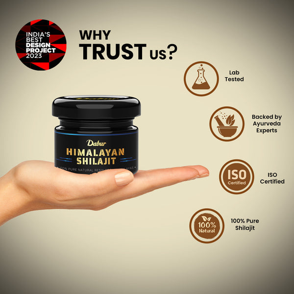 Dabur Himalayan Shilajit Resin | Boosts Muscle Growth & Stamina | Grade A shilajit