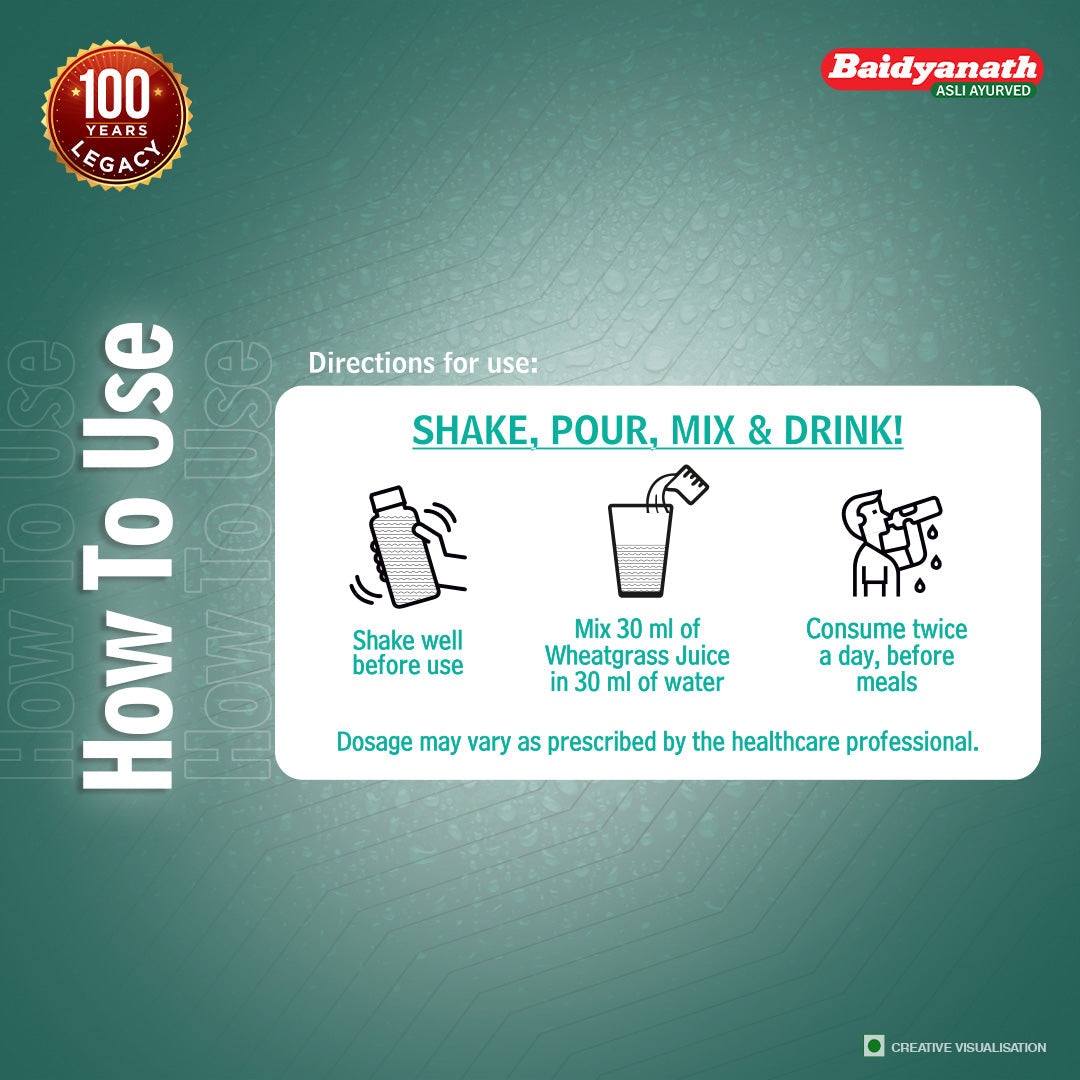 Baidyanath Wheatgrass Juice â€“ Natural Immunity Booster for Daily Energy and Overall Wellness 1 Ltr