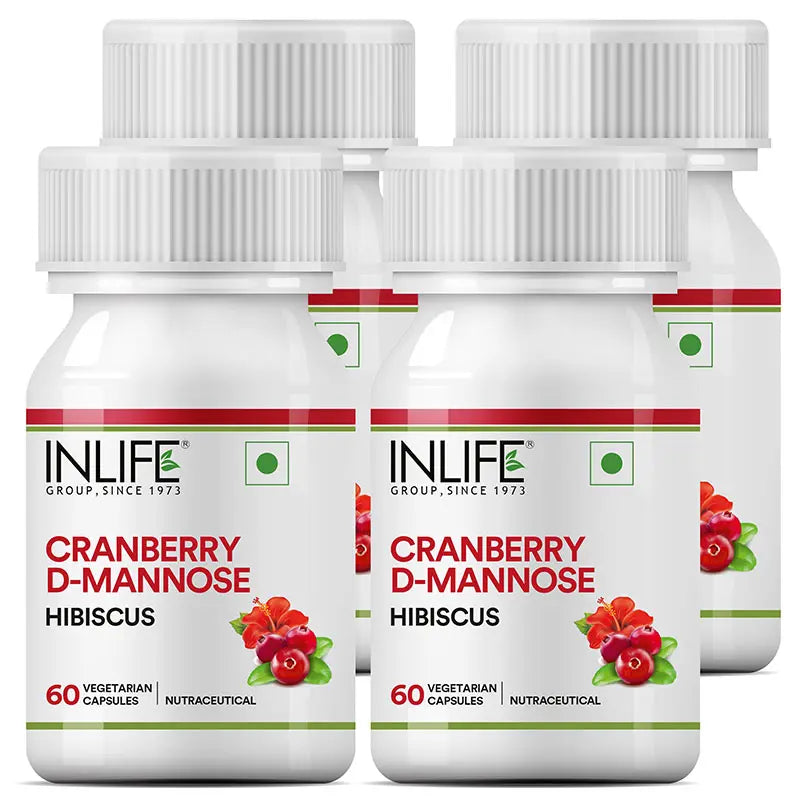 Inlife Cranberry 400mg D-Mannose 400mg | Hibiscus 200mg Capsules - 8