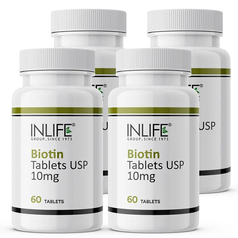 Inlife Biotin 10mg Tablets | Vitamin B7 Supplement 60 Tablets