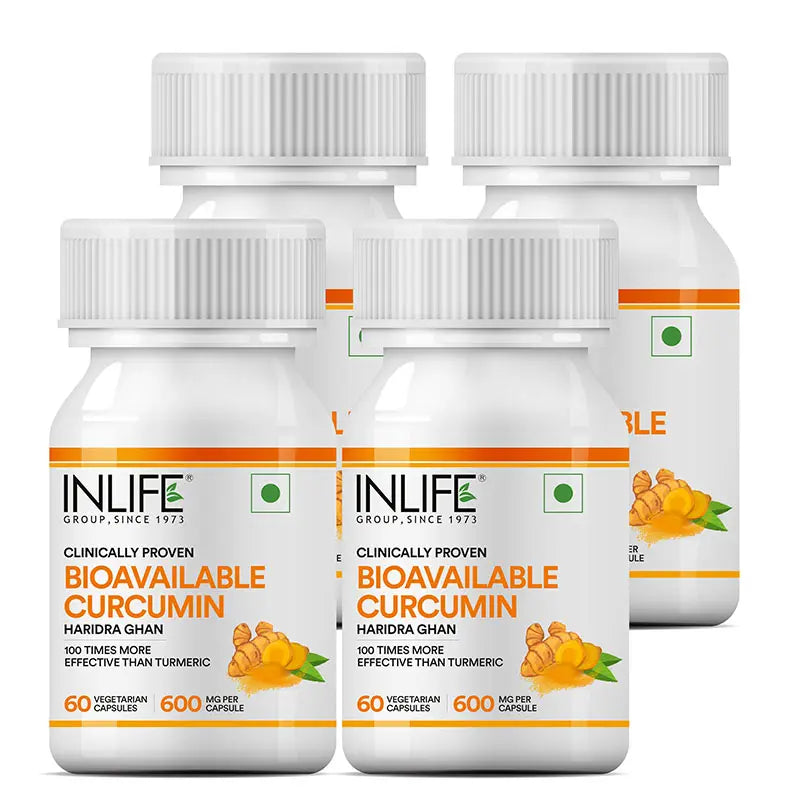 Inlife Bioavailable Curcumin Supplement | 600mg | Veg. Capsules - 8