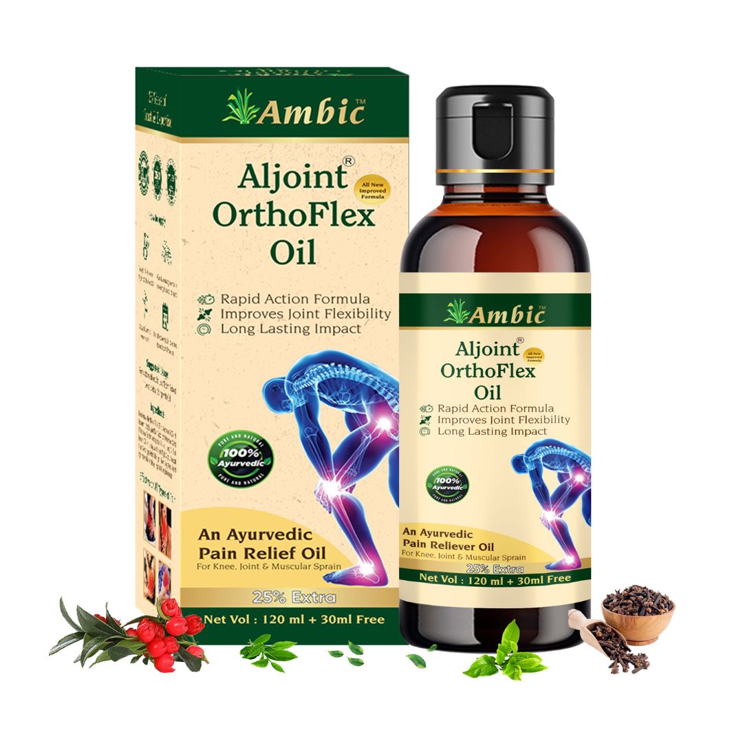 Aljoint OrthoFlex Oil | Ayurvedic Pain Relief Oil for Joints, Knee & Neck 120+30ml