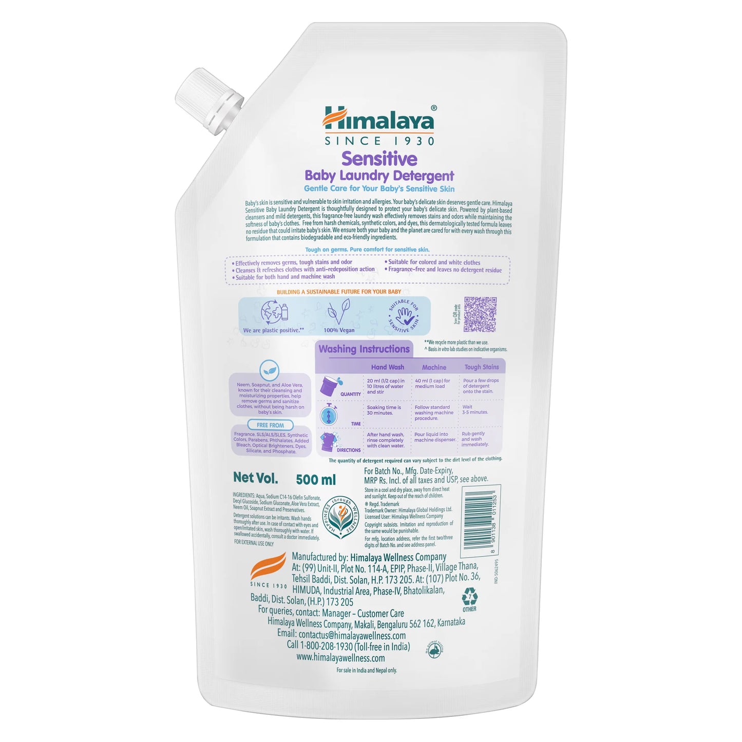 SENSITIVE BABY LAUNDRY DETERGENT 500ml