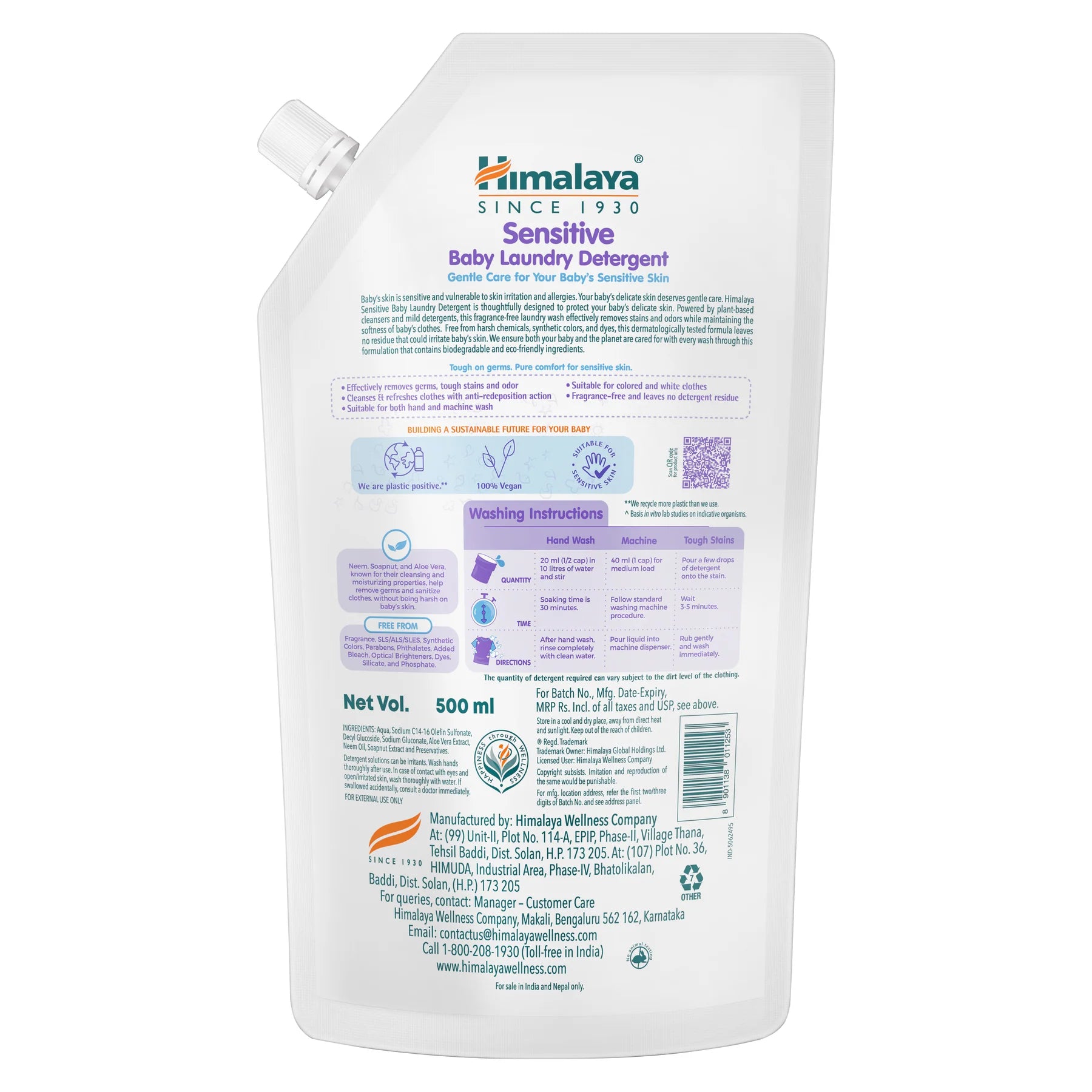 SENSITIVE BABY LAUNDRY DETERGENT 500ml