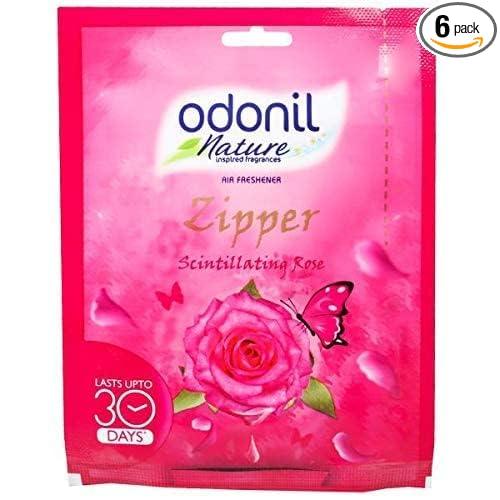Odonil Air Freshener Zipper Scintillating Rose 10g (Pack Of 6)