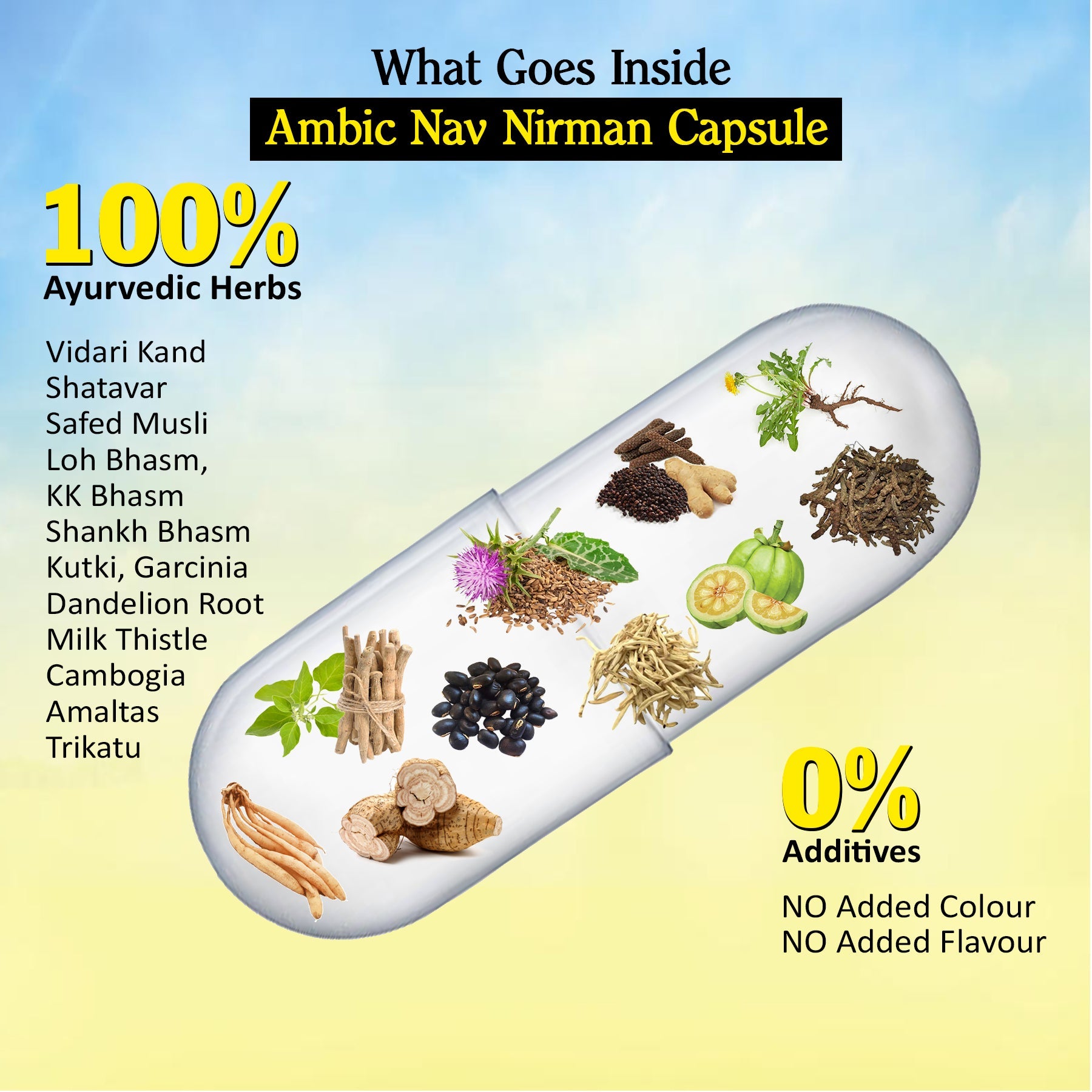 Nav Nirman Advanced Muscle Build Capsule for Natural Muscle Gain | Ayurvedic Weight Gain 60 Capsules