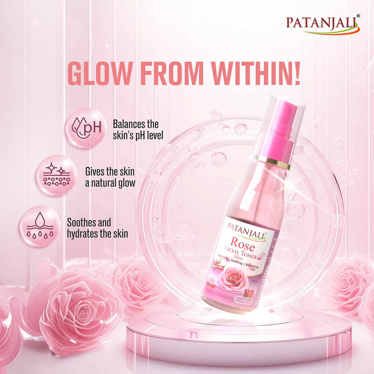 Patanjali Rose Facial Toner Mist 100ml