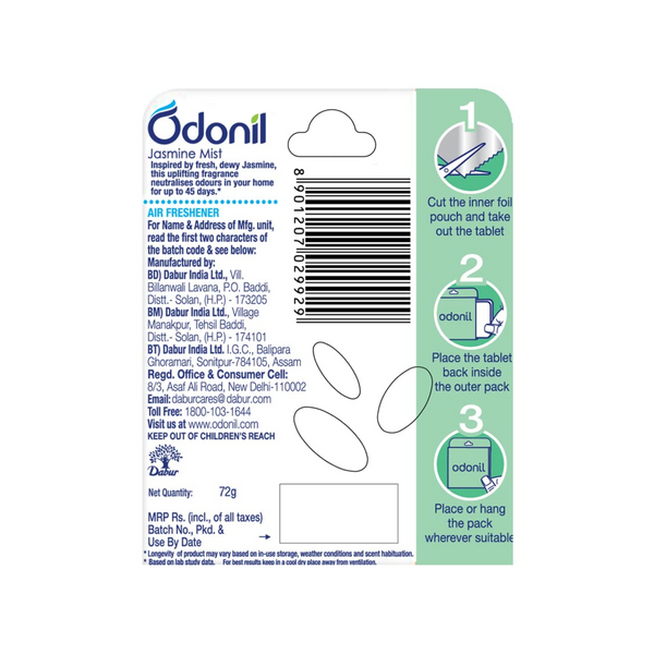 Odonil Air Freshener Blocks Jasmine Mist 72g (Pack Of 2)