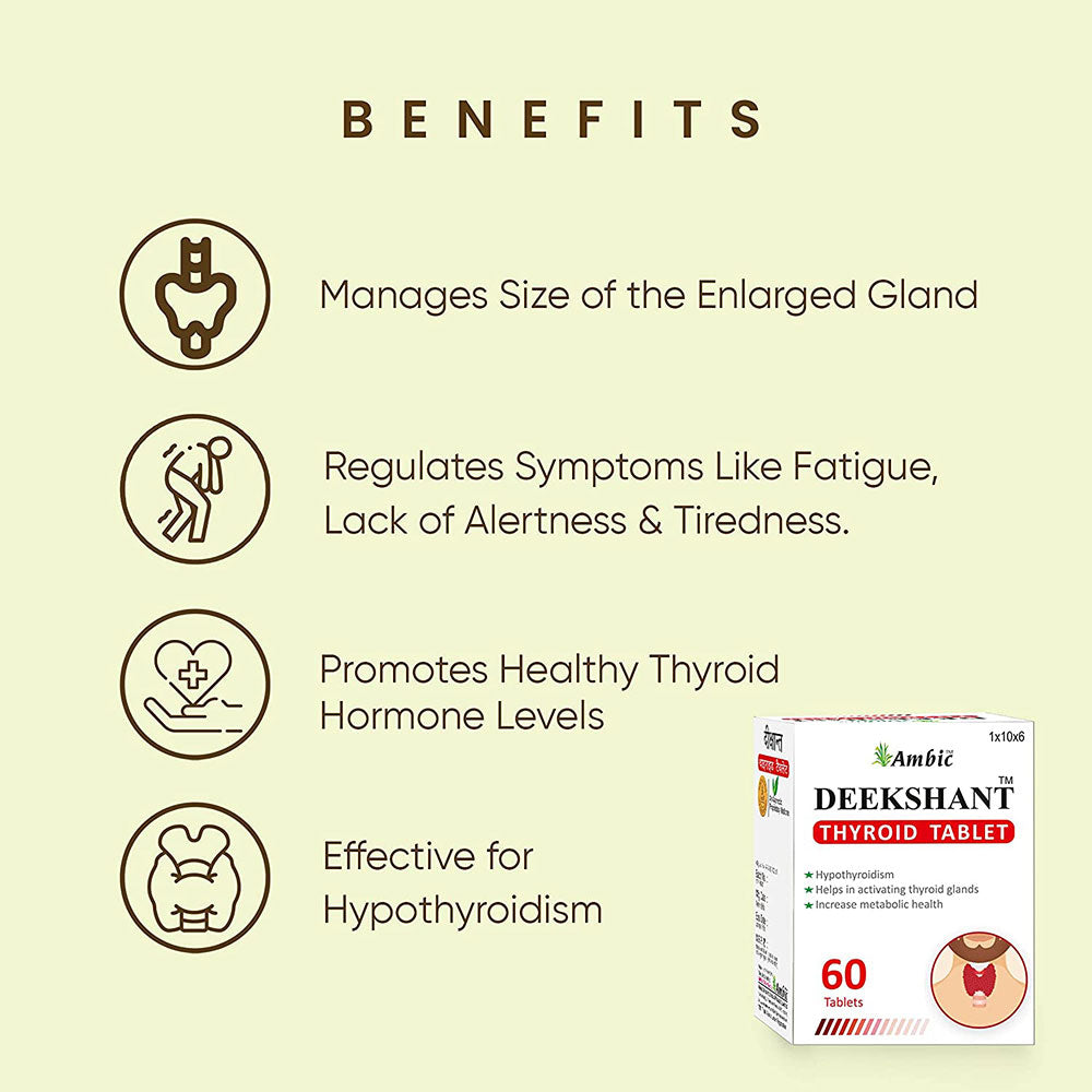 Deekshant Thyroid 60 Tablet | Ayurvedic Medicine for Hypothyroidism