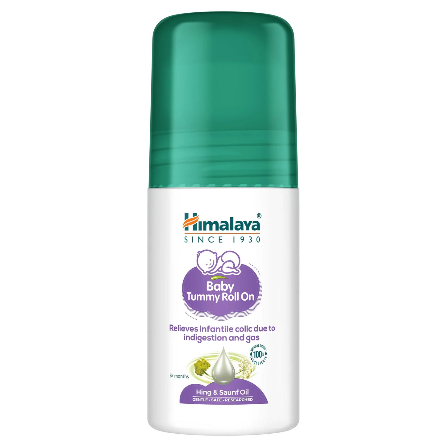 Himalaya Baby Tummy Roll On bottle on a white background