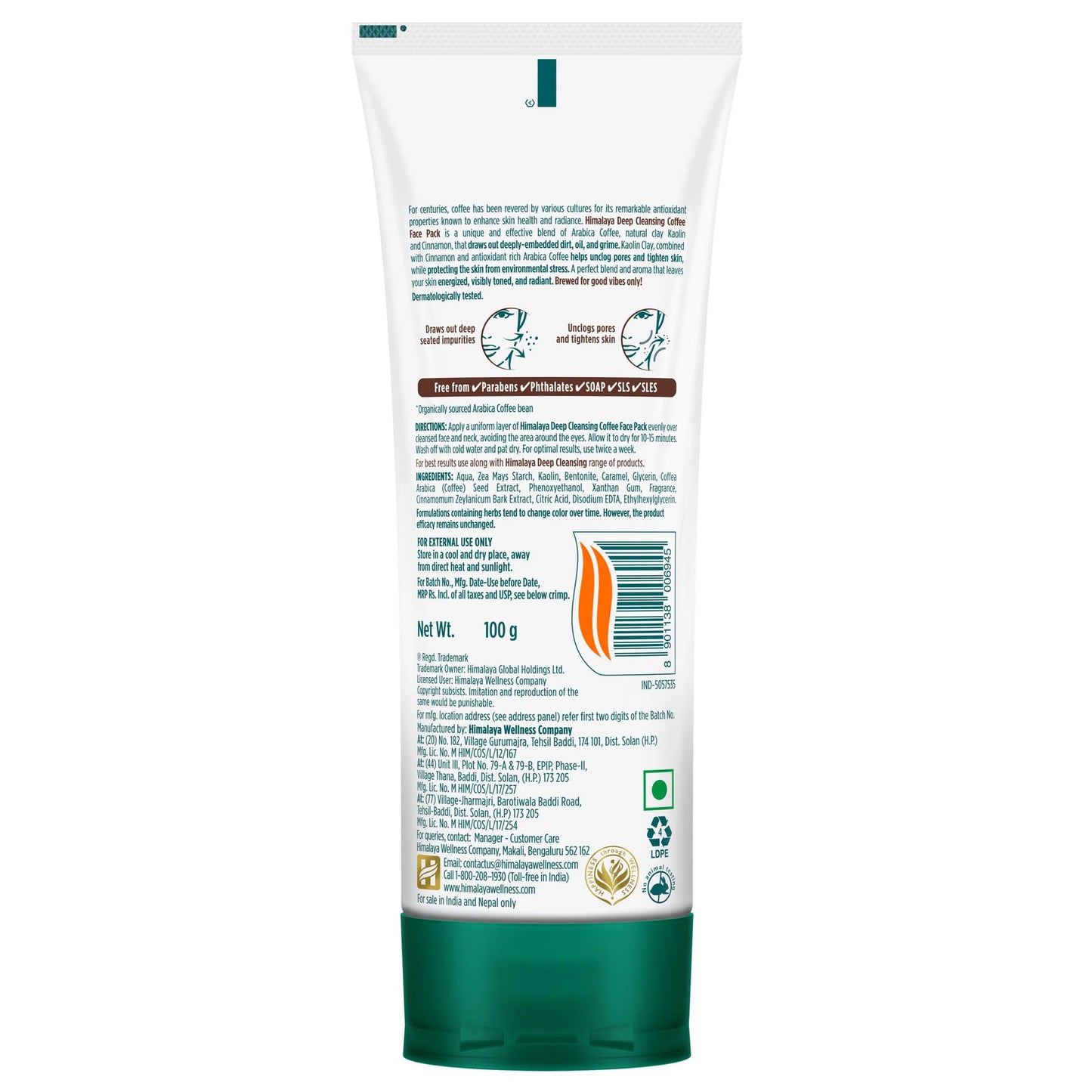 Himalaya Deep Cleansing Coffee Face Pack | Purifying Clay Mask for Oil-Free Radiant Skin