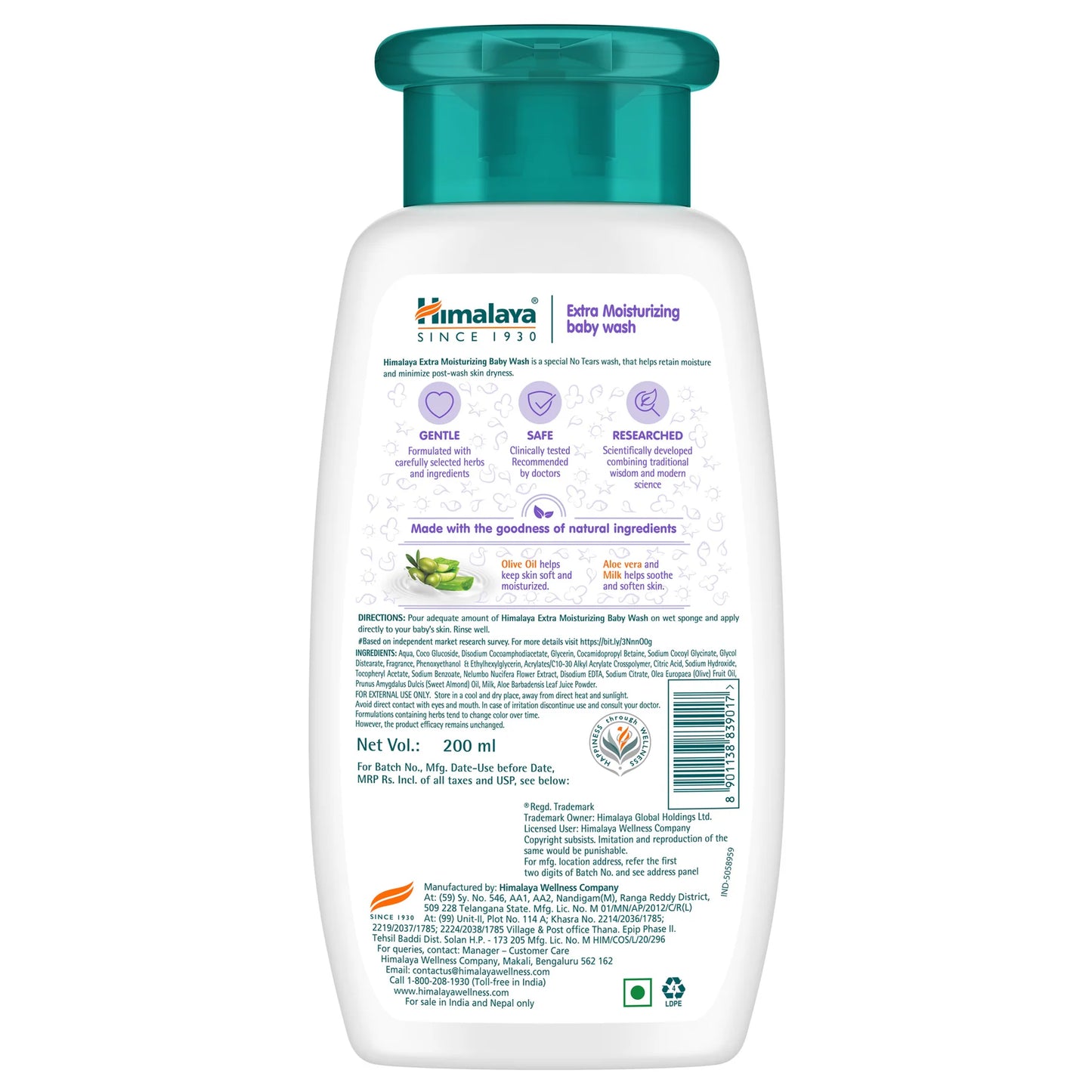 Himalaya Extra Moisturizing Baby Wash 200ml
