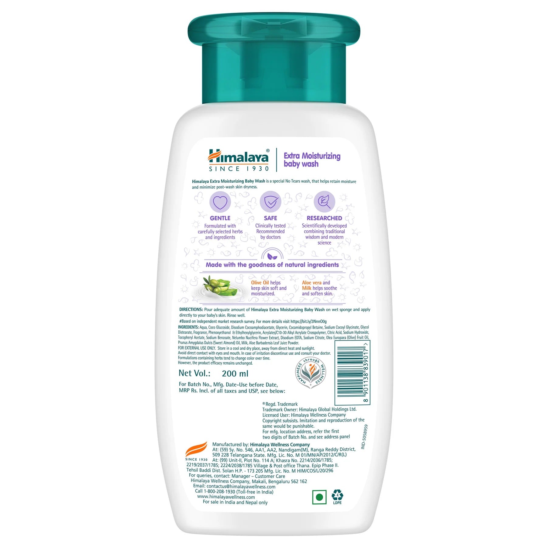 Himalaya Extra Moisturizing Baby Wash 200ml