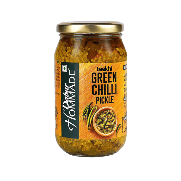Dabur Hommade Green Chilli Pickle 400g (Pack Of 2)