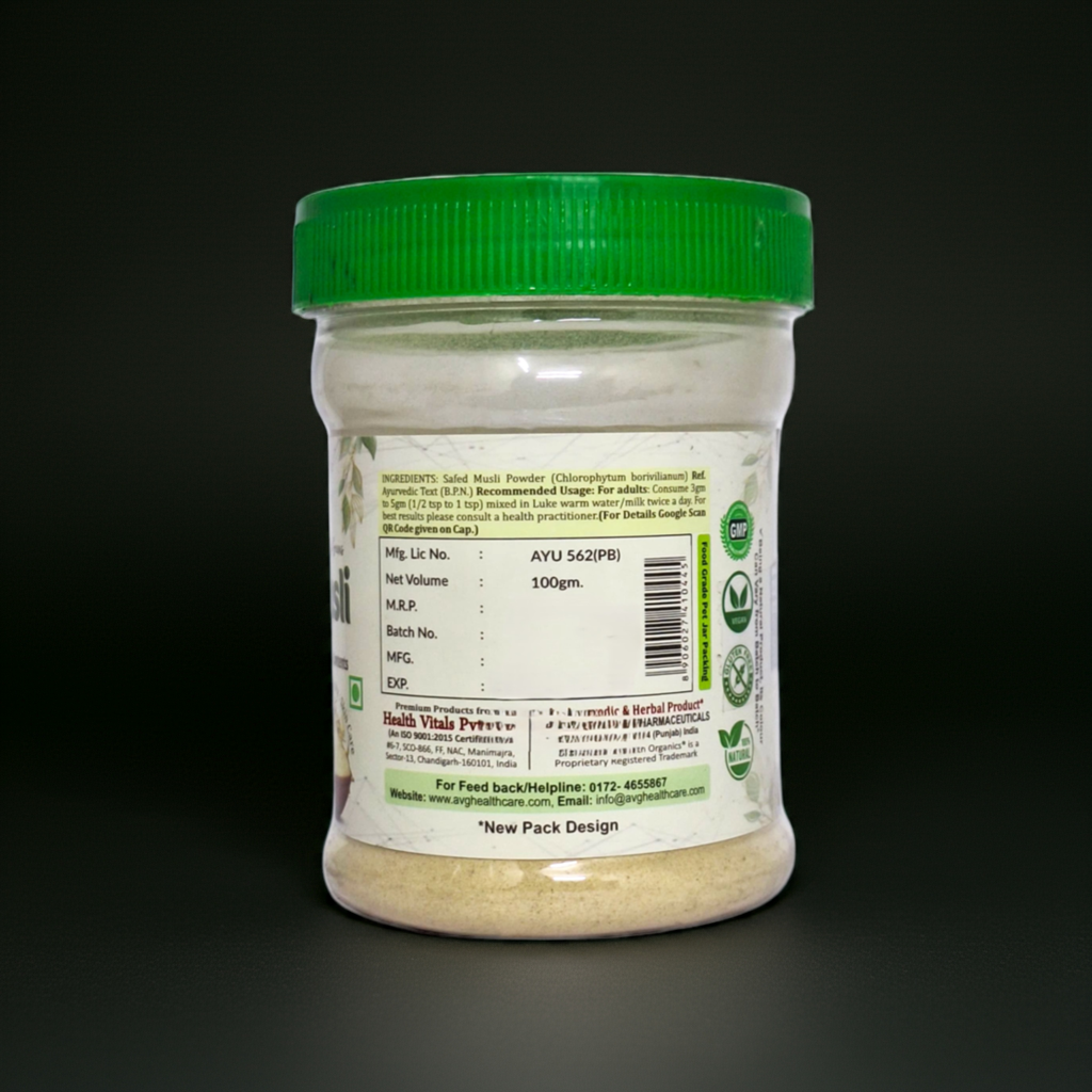 AVG Safed Musli Powder 100g – Pure Herbal Supplement