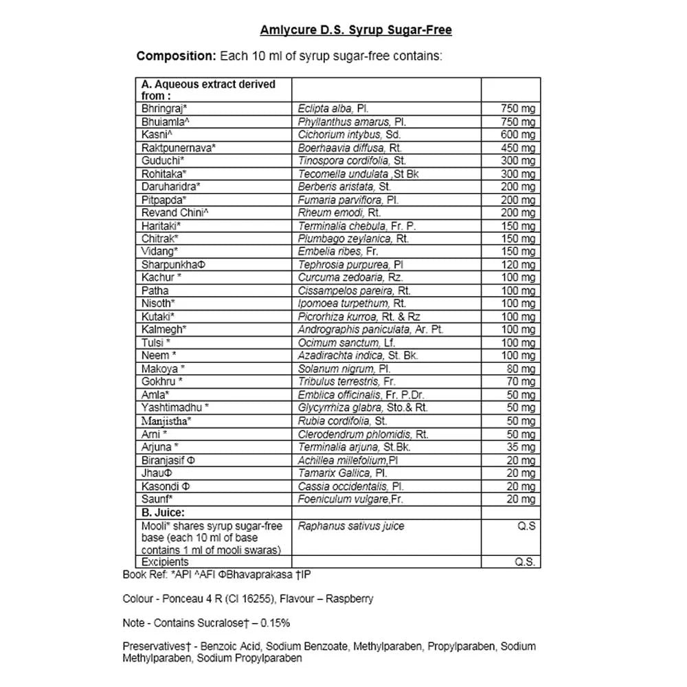 Amlycure D S Syrup ( Sugar Free ) 100ml