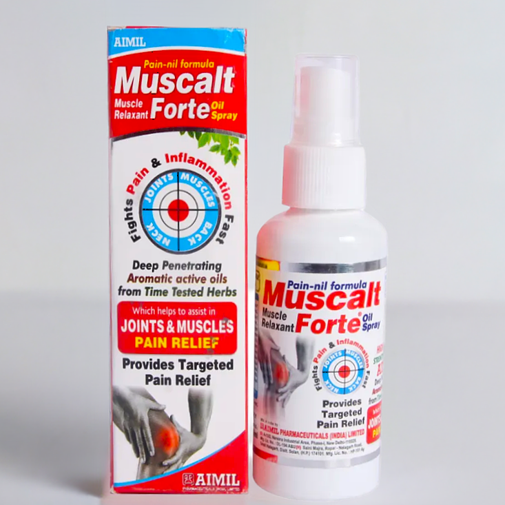 Aimil Muscalt Forte Oil Spray 60ml Herbal Body Oil for Muscle & Joint Comfort