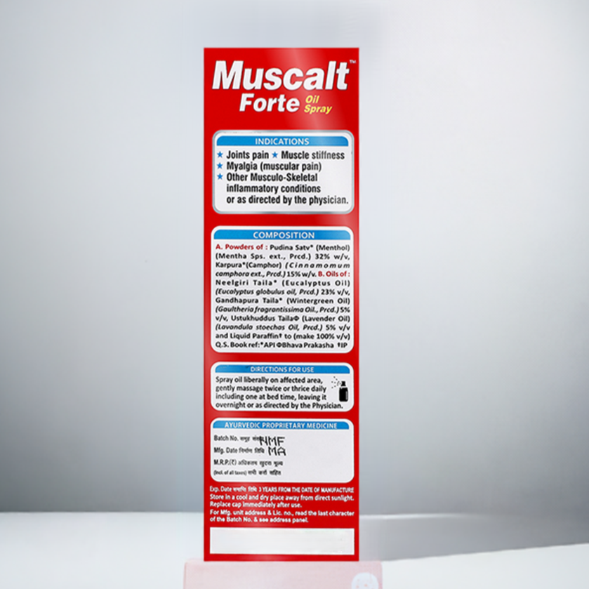 Aimil Muscalt Forte Oil Spray 60ml Herbal Body Oil for Muscle & Joint Comfort