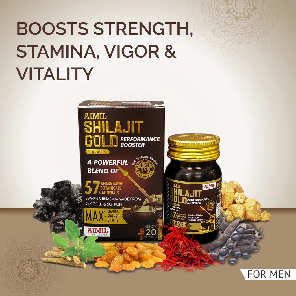 Aimil Shilajit Gold Performance Booster 20 Capsules