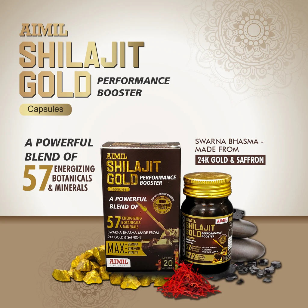 Aimil Shilajit Gold Capsules Performance Booster 20 Capsules
