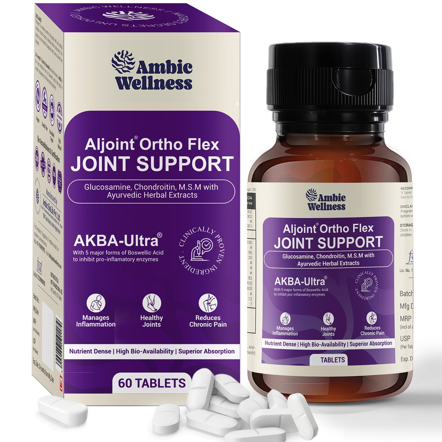 Ambic Wellness Aljoint Ortho Flex Joint Support Supplement Tablet 