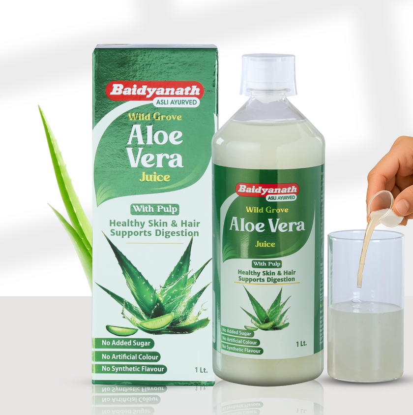 Baidyanath Wild Grove Aloe Vera Juice with Natural Pulp 1 Ltr