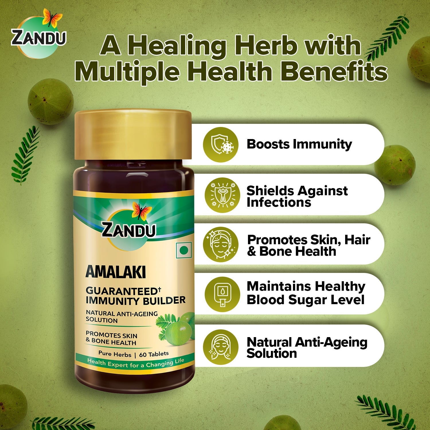 Zandu Pure Amla (Amalaki) 60 Tablets