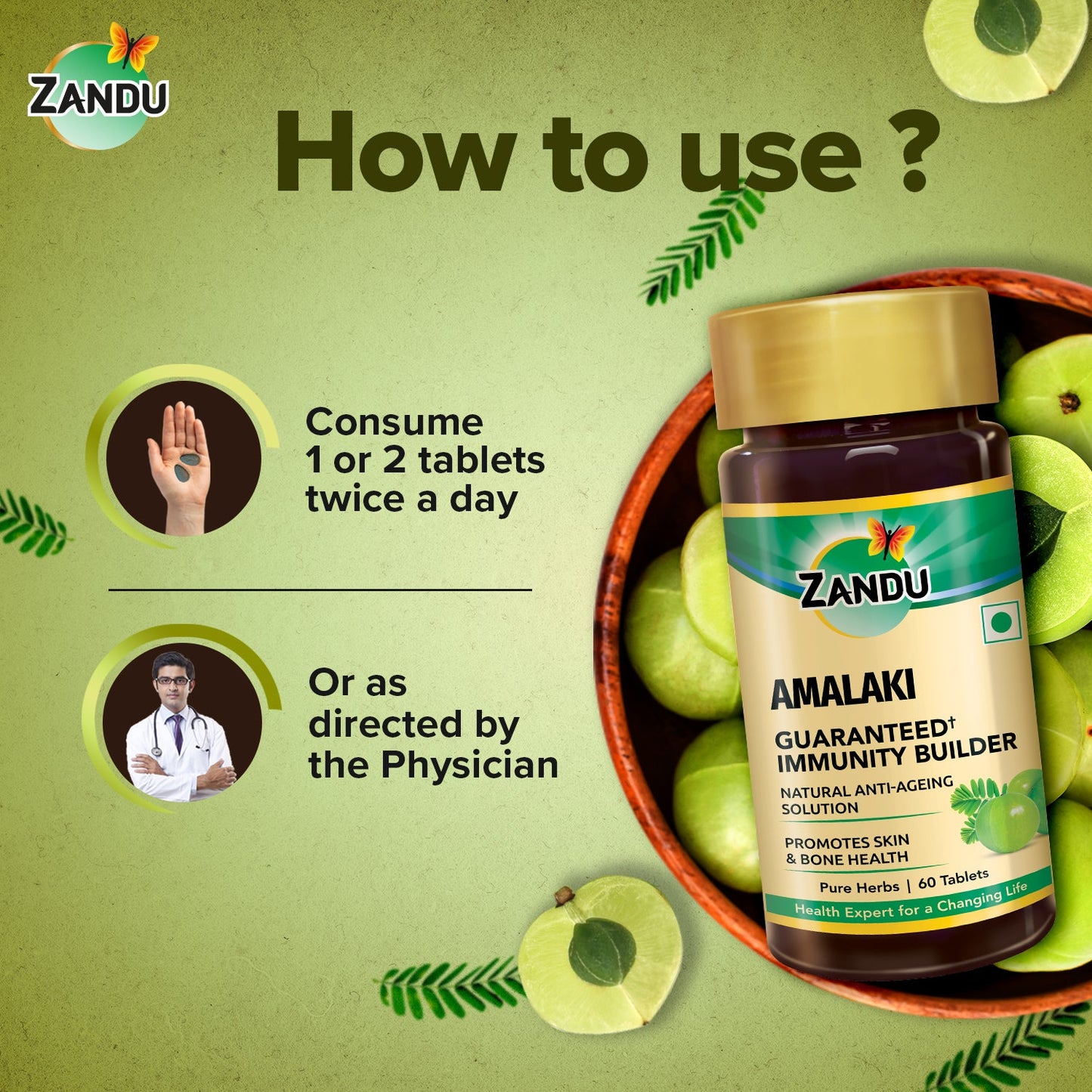 Zandu Pure Amla (Amalaki) 60 Tablets