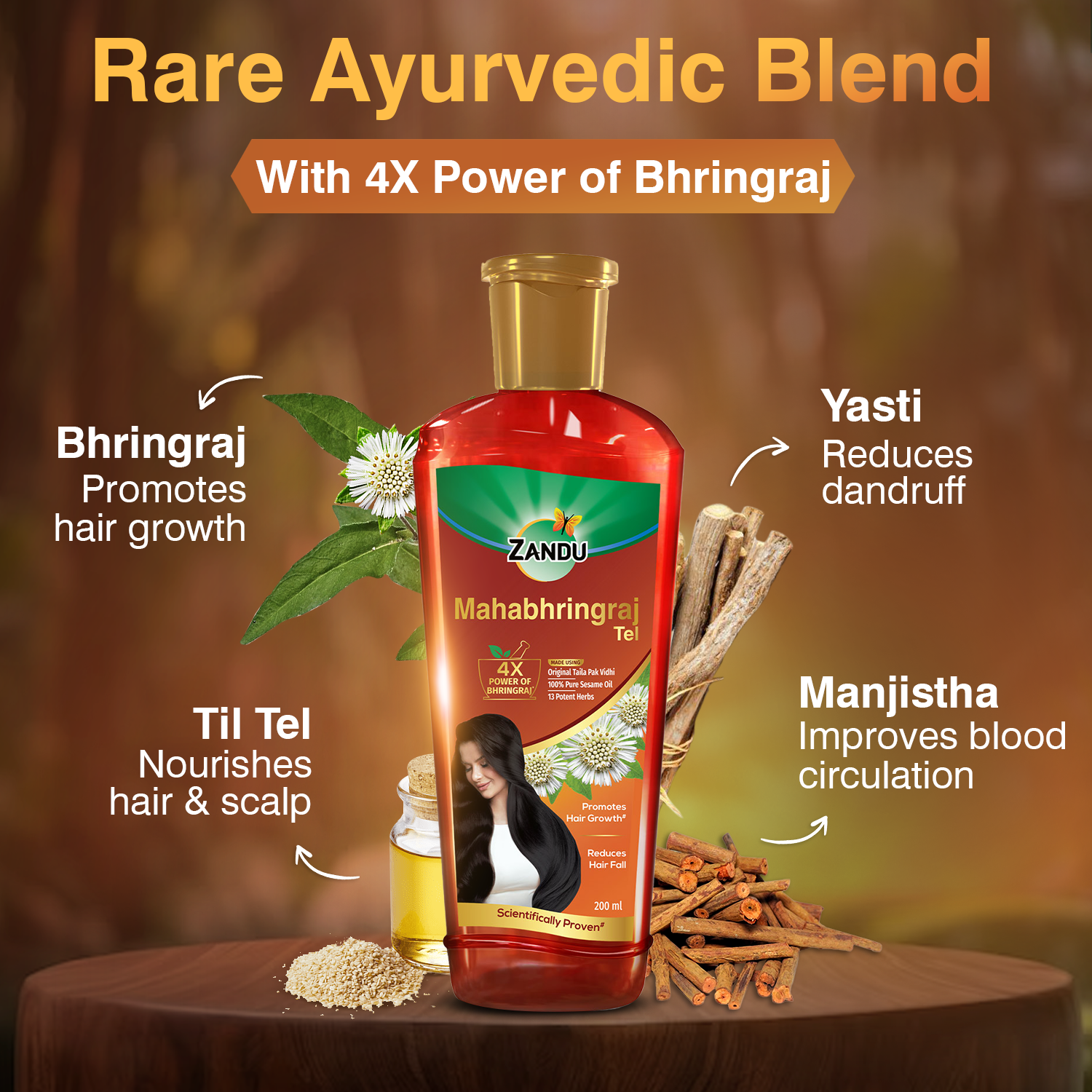 Zandu Mahabhringraj Hair Oil 200ml