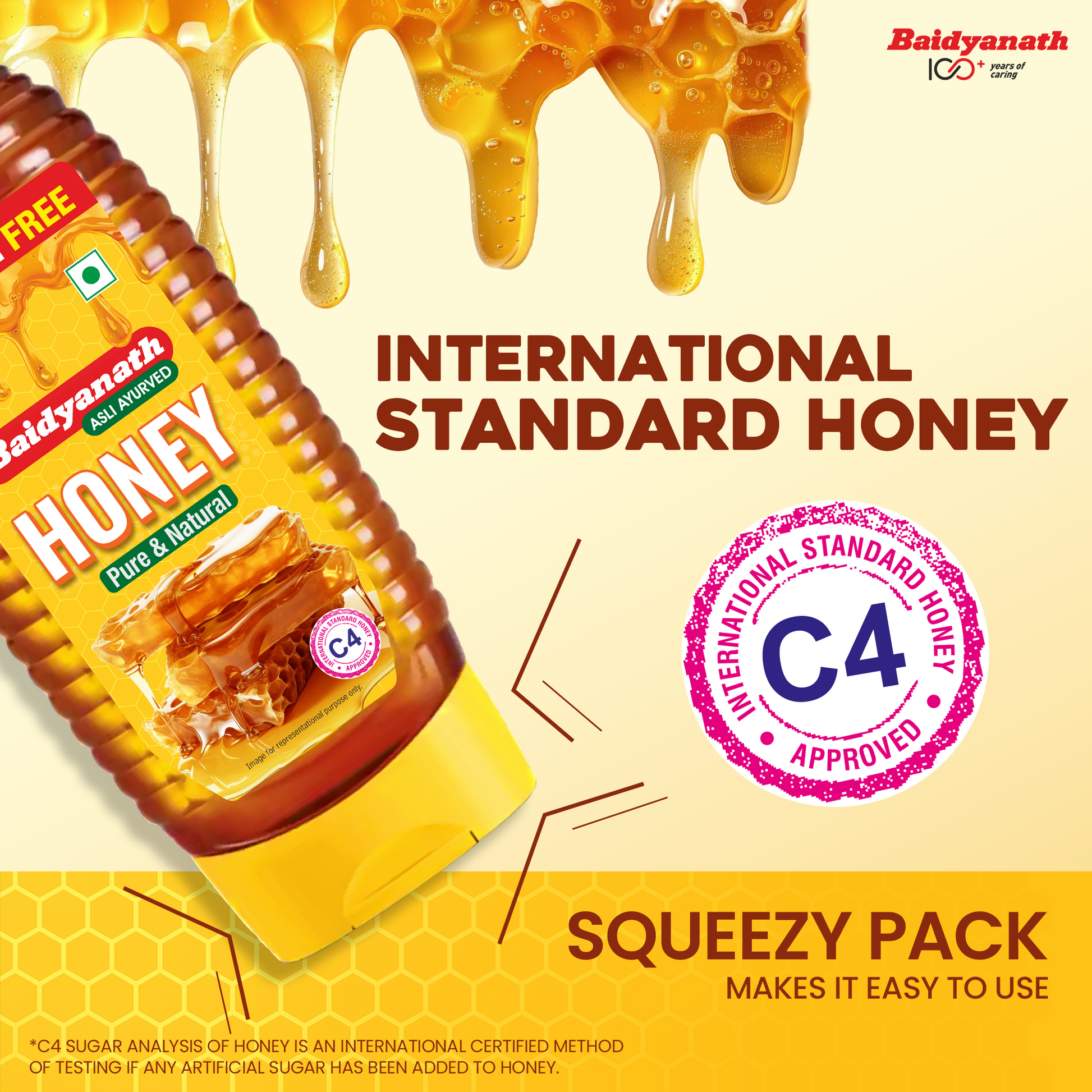 Baidyanath Squeeze Honey in Easy Squeeze Bottle for Healthy Sweetening 250g