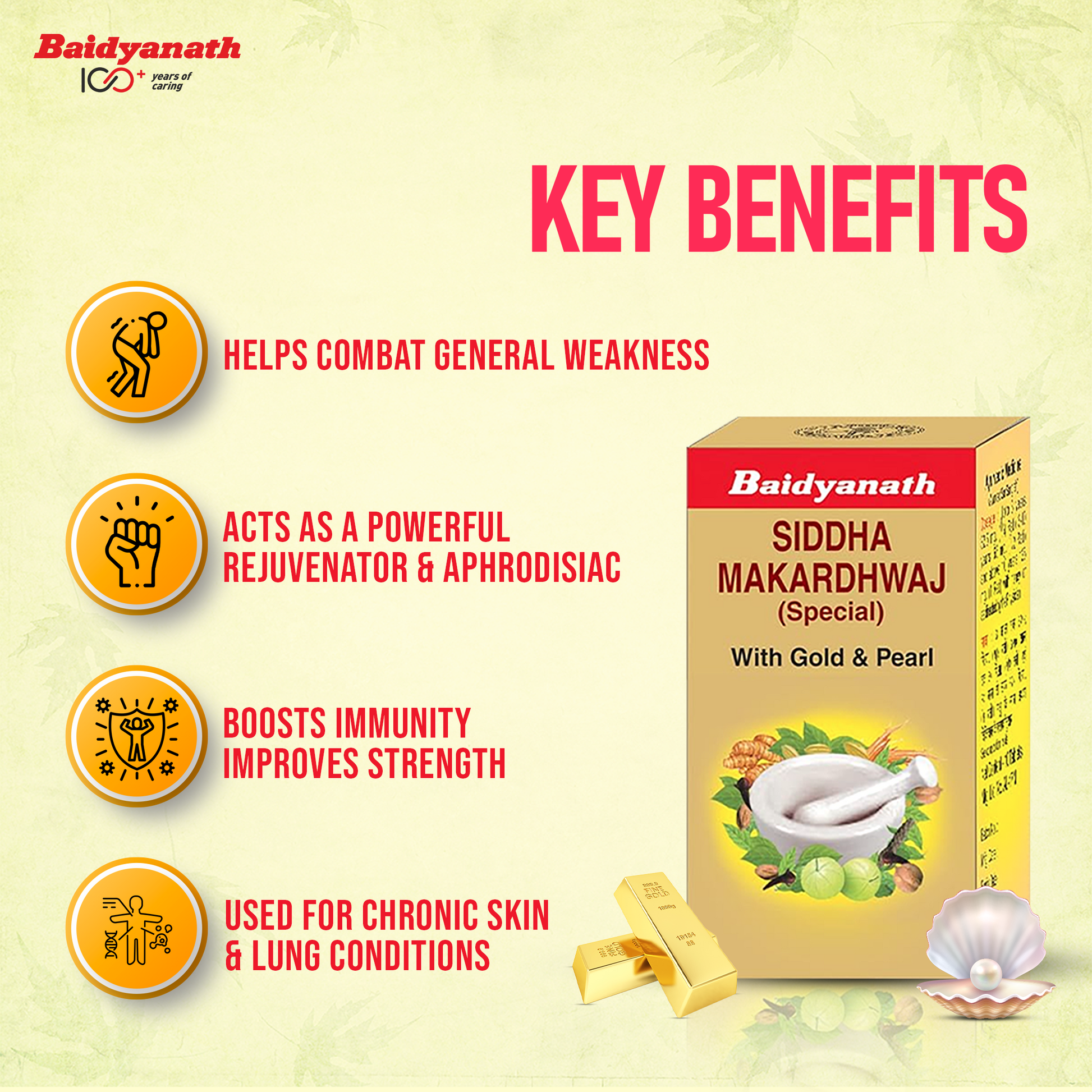 Baidyanath Siddha Makardhwaj Special With Gold Pearl 10 Tablets