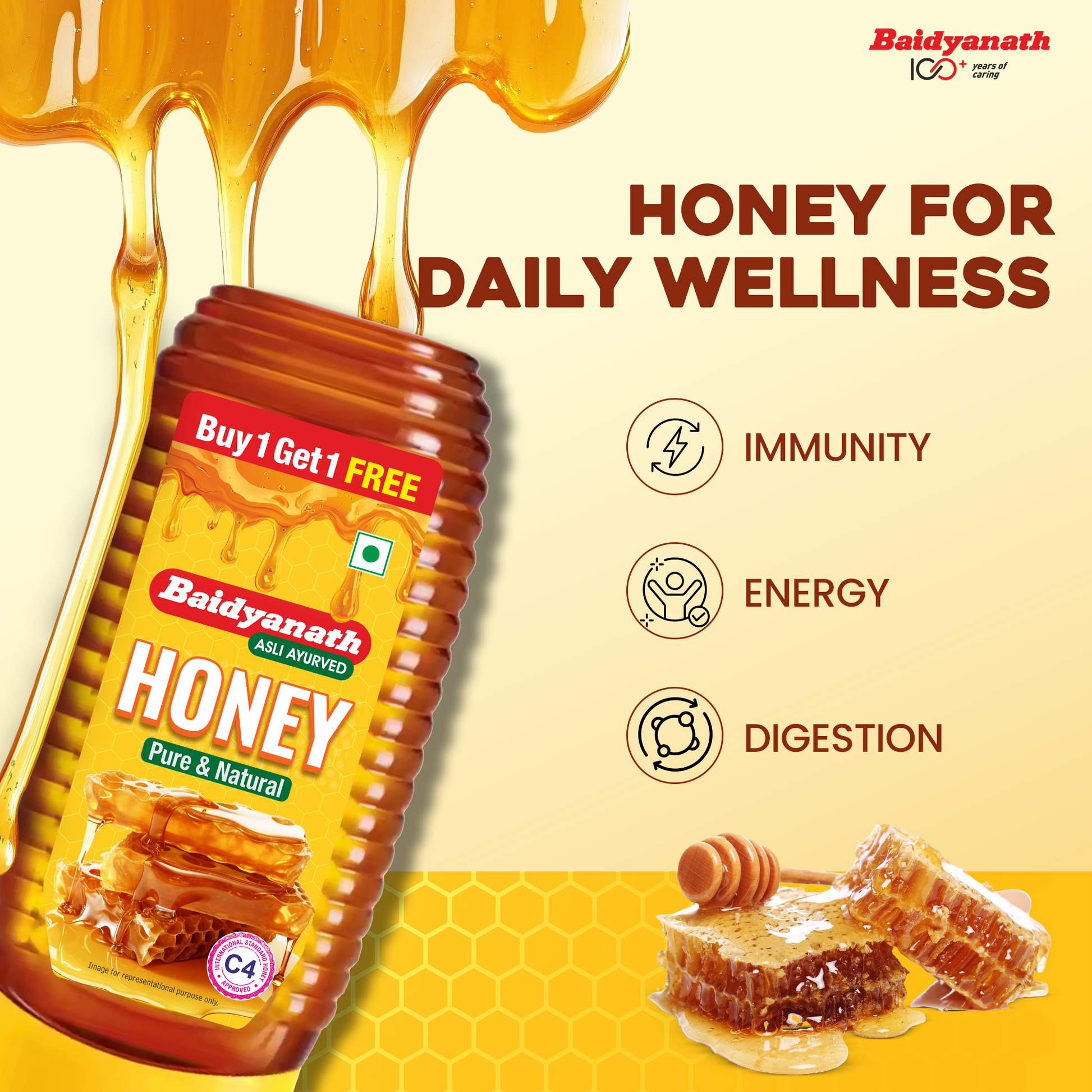 Baidyanath Squeeze Honey in Easy Squeeze Bottle for Healthy Sweetening 250g