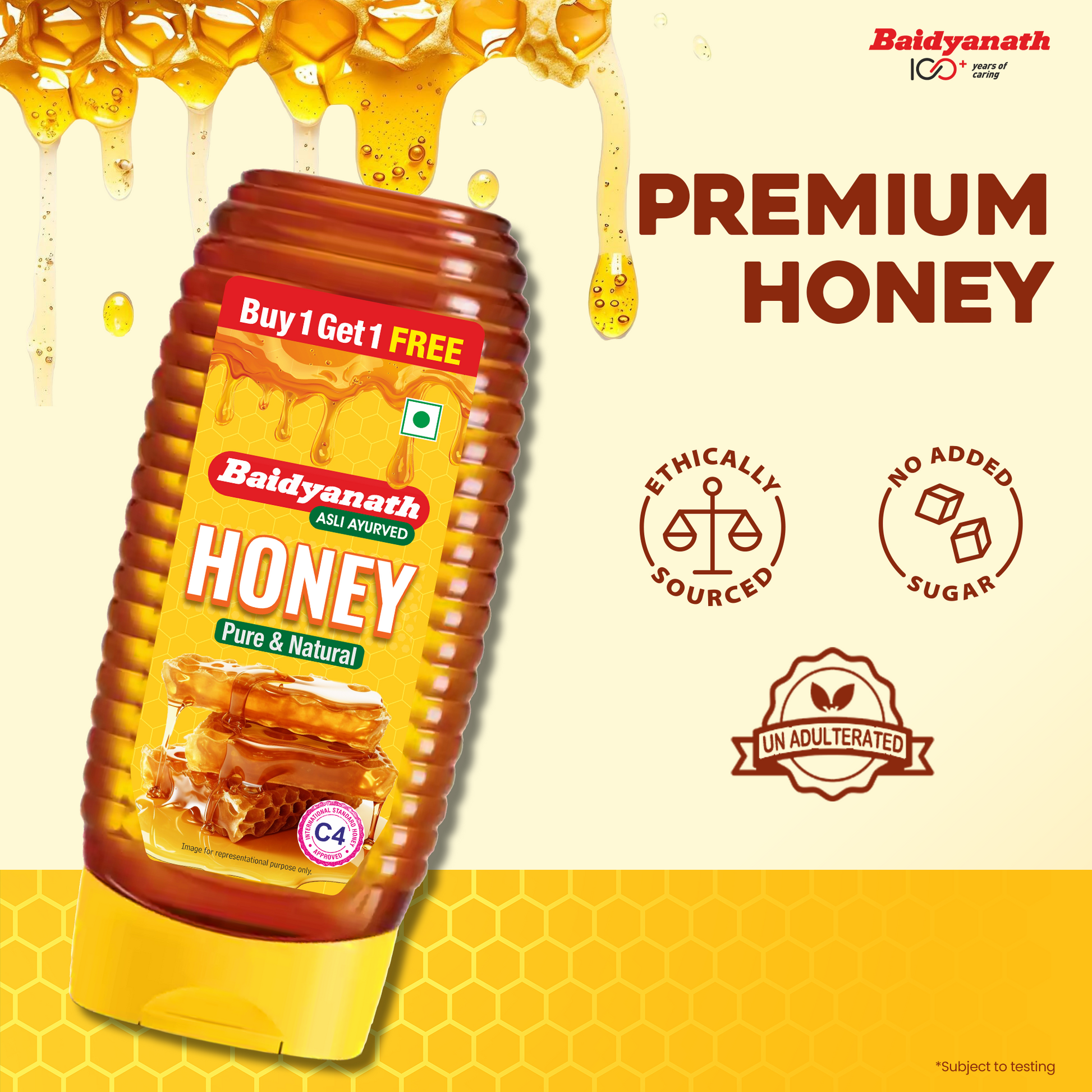 Baidyanath Squeeze Honey in Easy Squeeze Bottle for Healthy Sweetening 250g