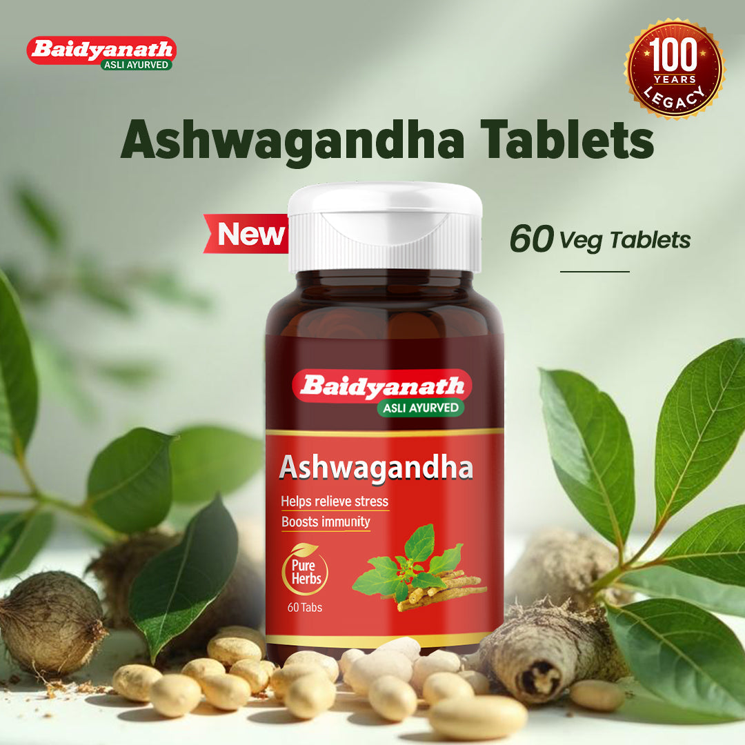 Baidyanath Ashwagandha 60 Tablet For Everyday Stress and Fatigue