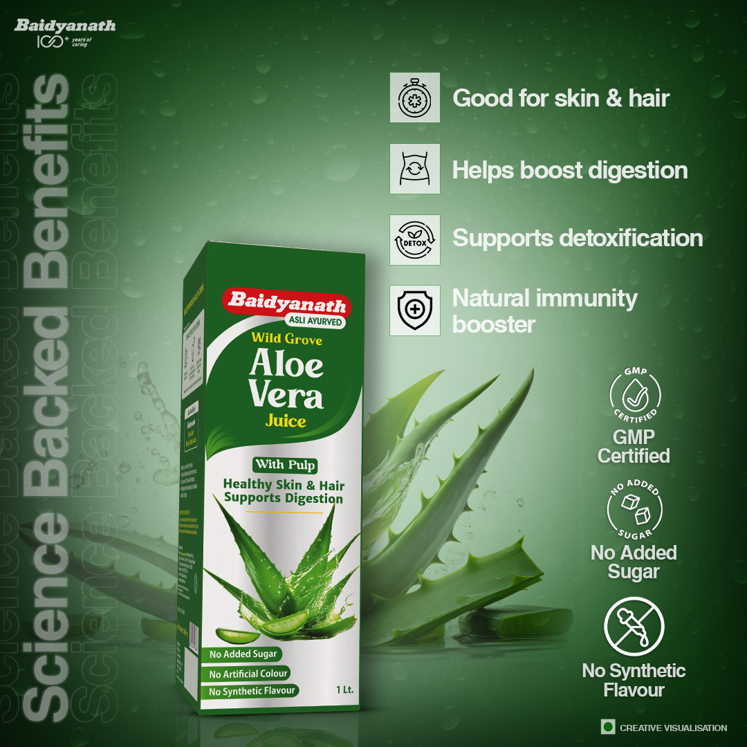 Baidyanath Aloevera Juice For Healthy and Glowing Skin & Hair
