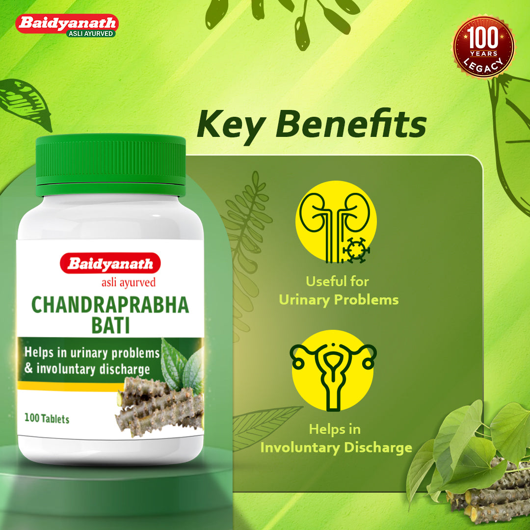 Baidyanath Chandraprabha Bati Tablet â€“ Ayurvedic Support for Urinary Health & Healthy Urine Flow (51 Herb Formula)