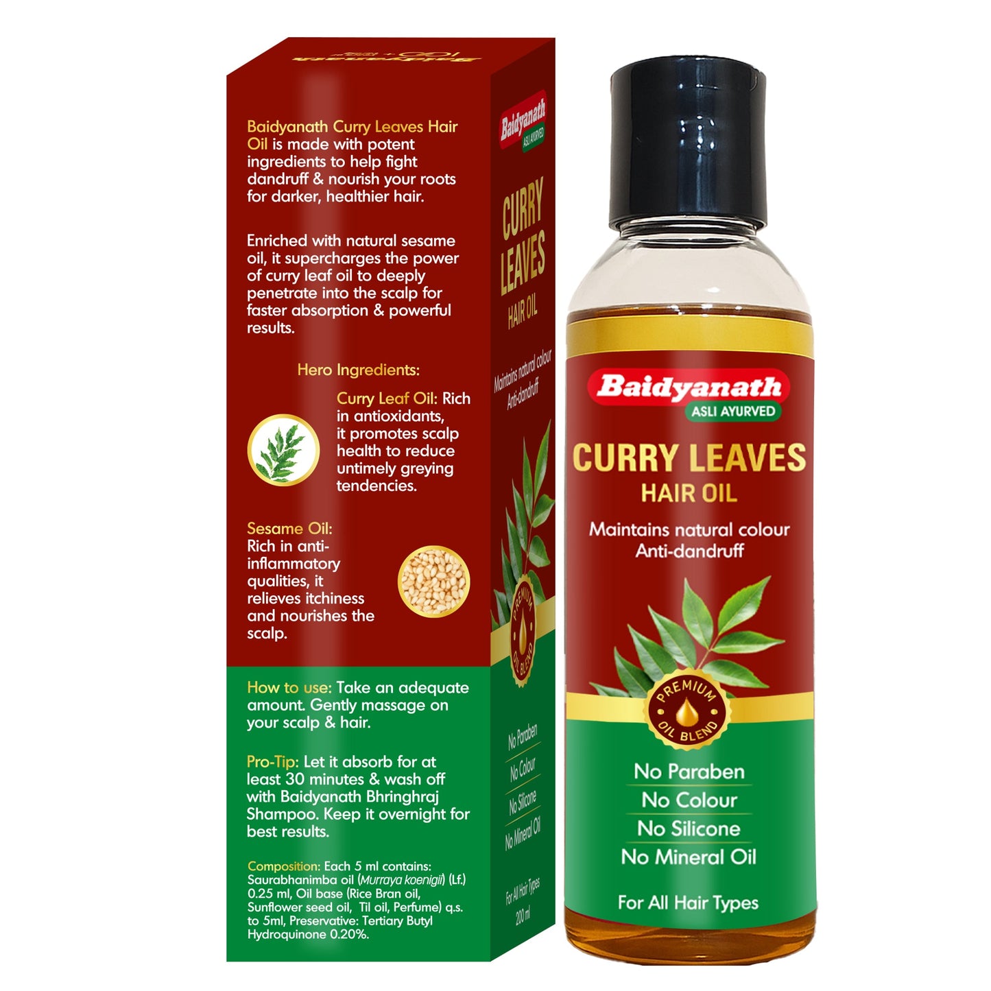 Baidyanath Curry Leaves Hair Oil - 200ml
