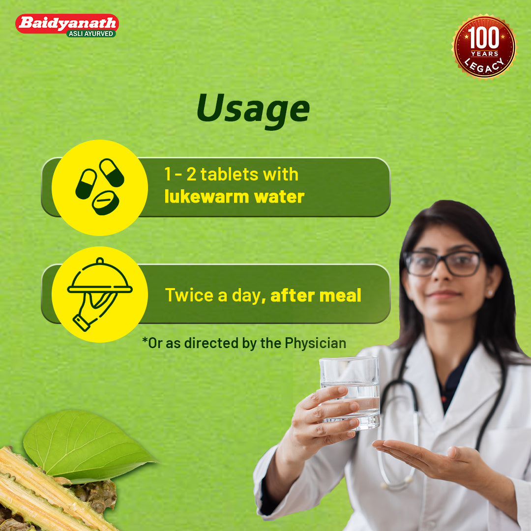 Baidyanath Guduchi Ghan Bati – Ayurvedic Immunity Booster Supports Respiratory & Liver Health 250 mg – 60 Tablets