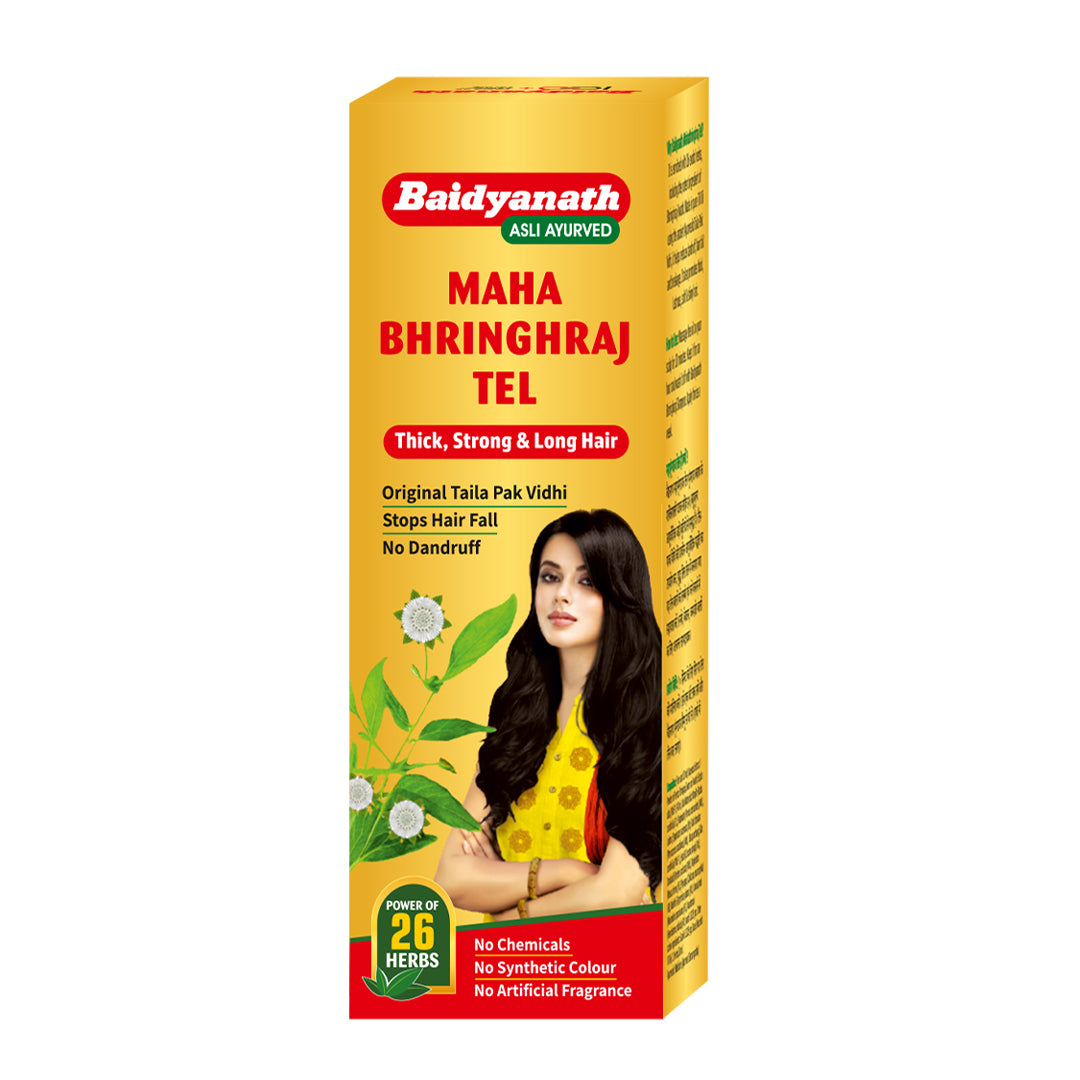 Baidyanath Mahabhringraj Oil Med Ayurvedic Hair Oil With No Added Chemicals Or Fragrance 200Ml