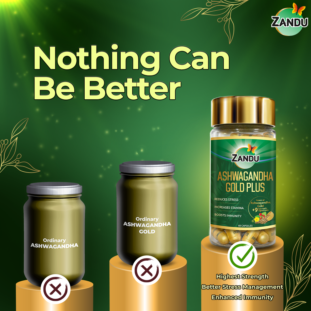 Zandu Ashwagandha Gold Plus 60 Capsules