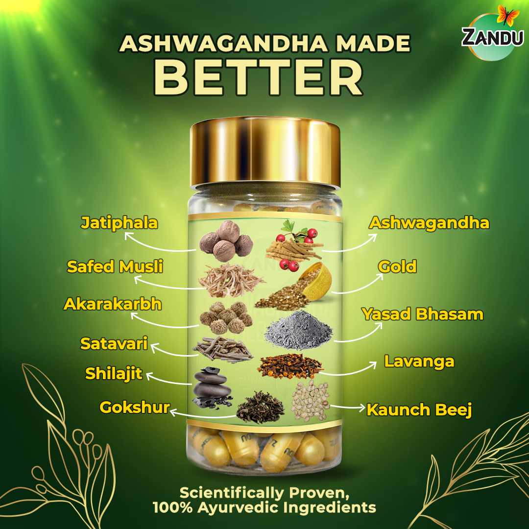 Zandu Ashwagandha Gold Plus 60 Capsules