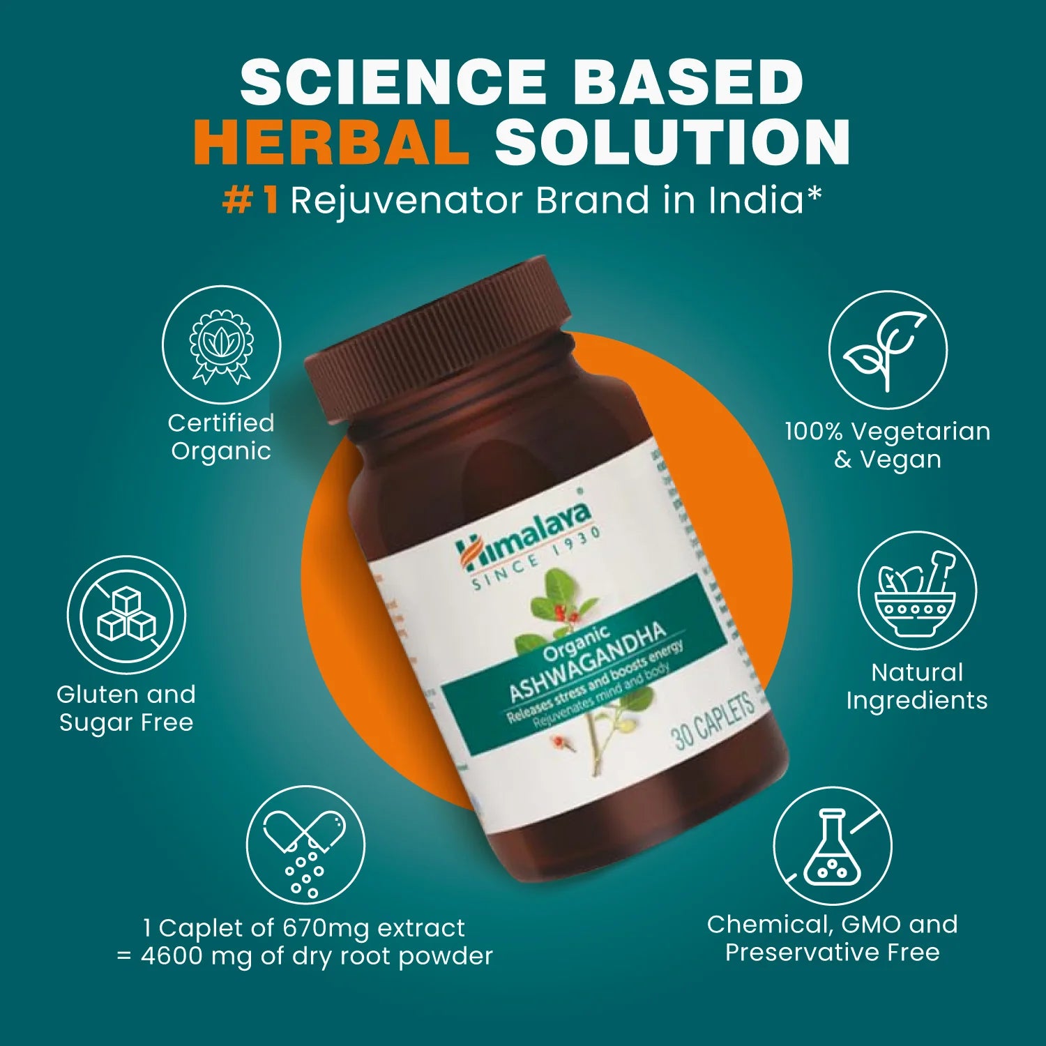 Himalaya Organic Ashwagandha 30 Caplets